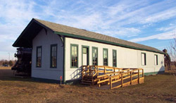 McBrides wooden depot at the Montcalm Community College Heritage Village