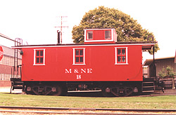 Ex-PM caboose painted as 'M and NE' Caboose #18